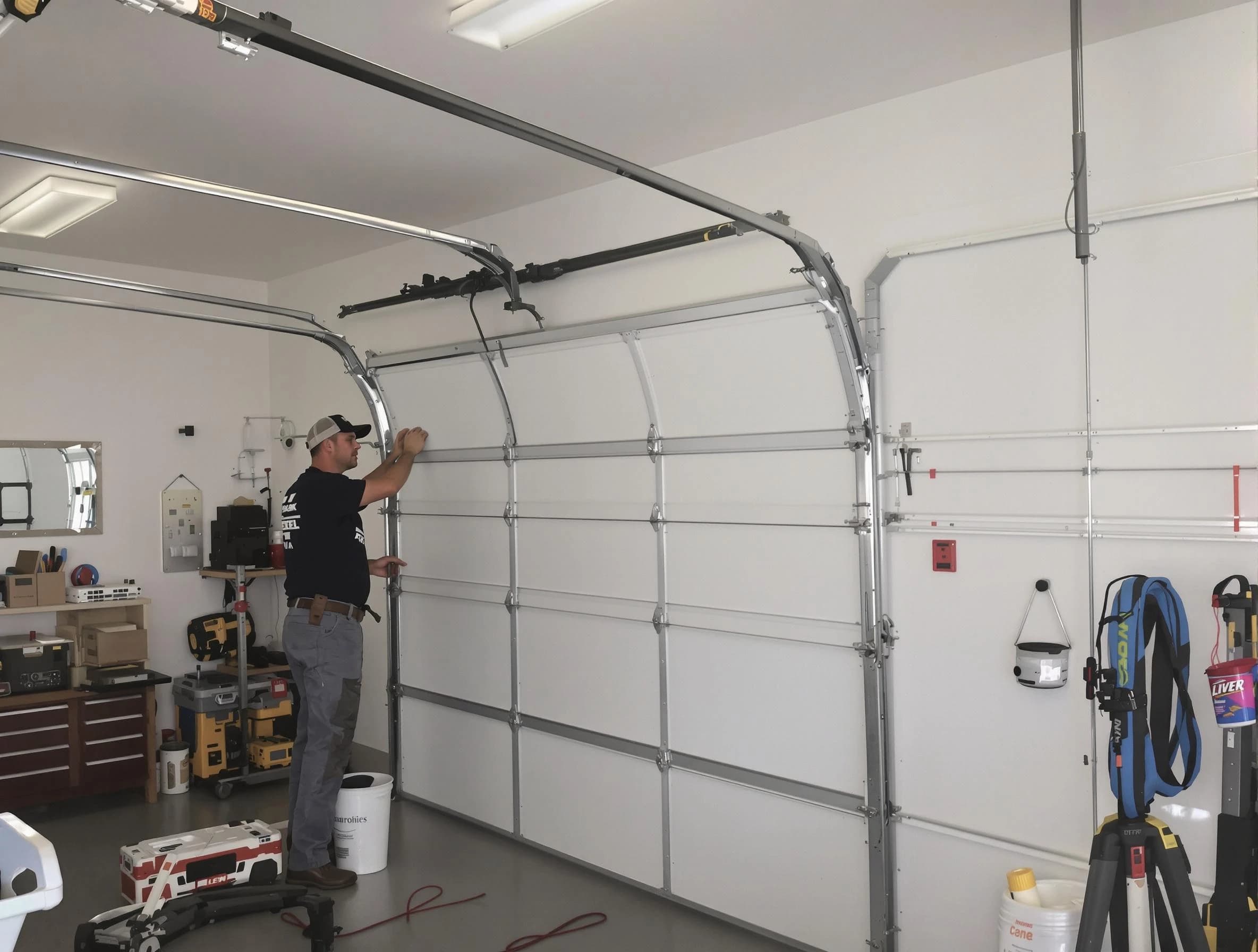 Kennesaw Garage Door Repair team installing new garage door in Kennesaw