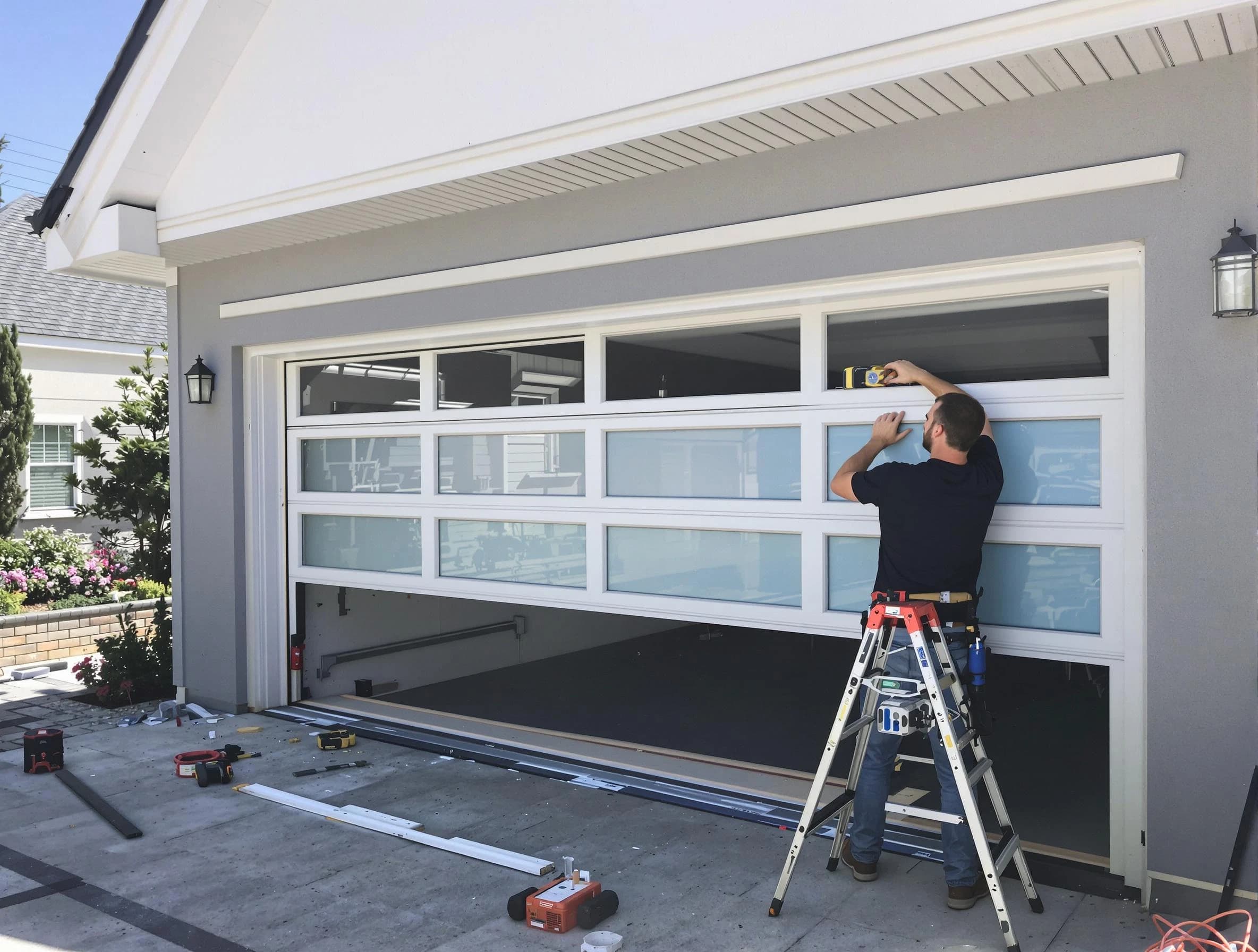 Kennesaw Garage Door Repair team performing garage door replacement in Kennesaw
