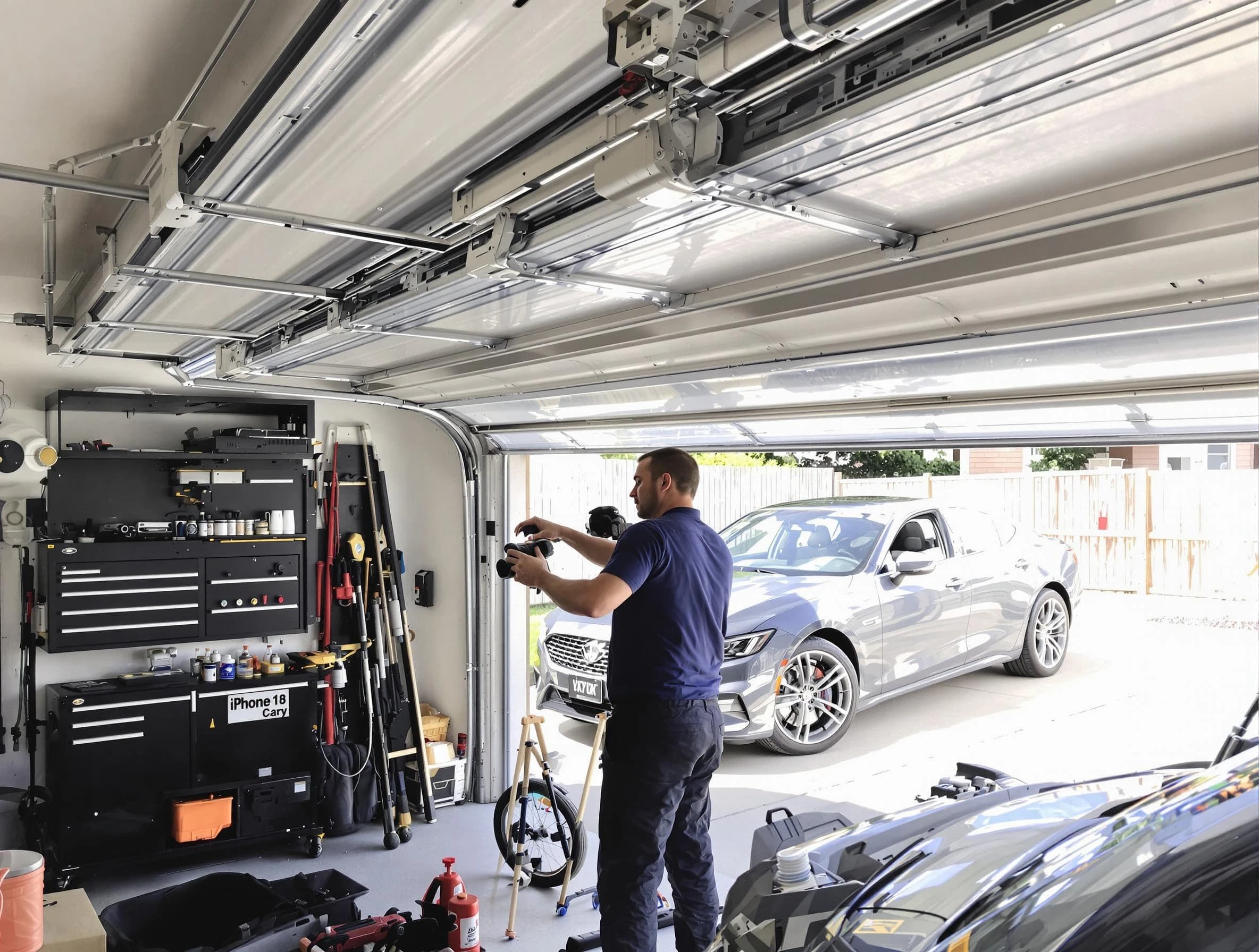 Kennesaw Garage Door Repair technician fixing noisy garage door in Kennesaw