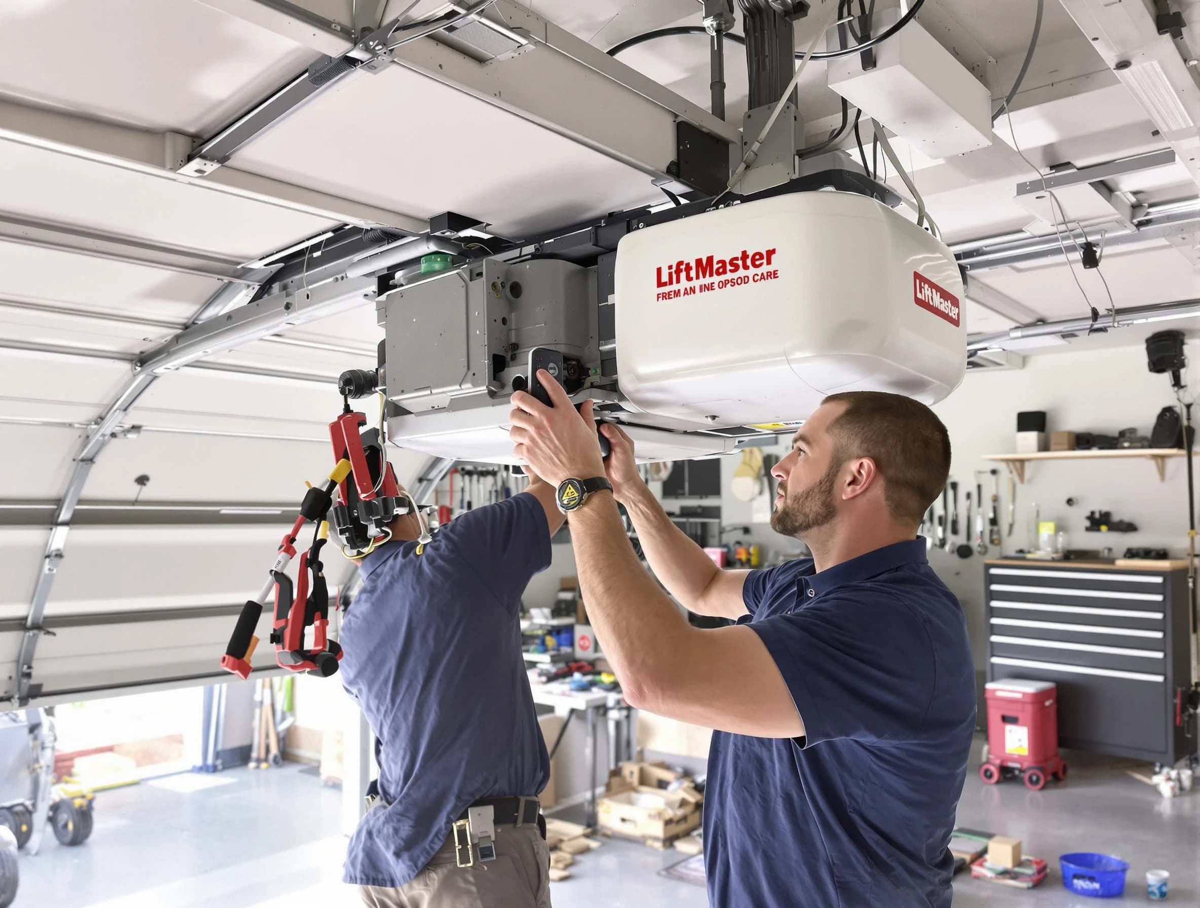 Kennesaw Garage Door Repair technician performing advanced diagnostics on garage opener in Kennesaw