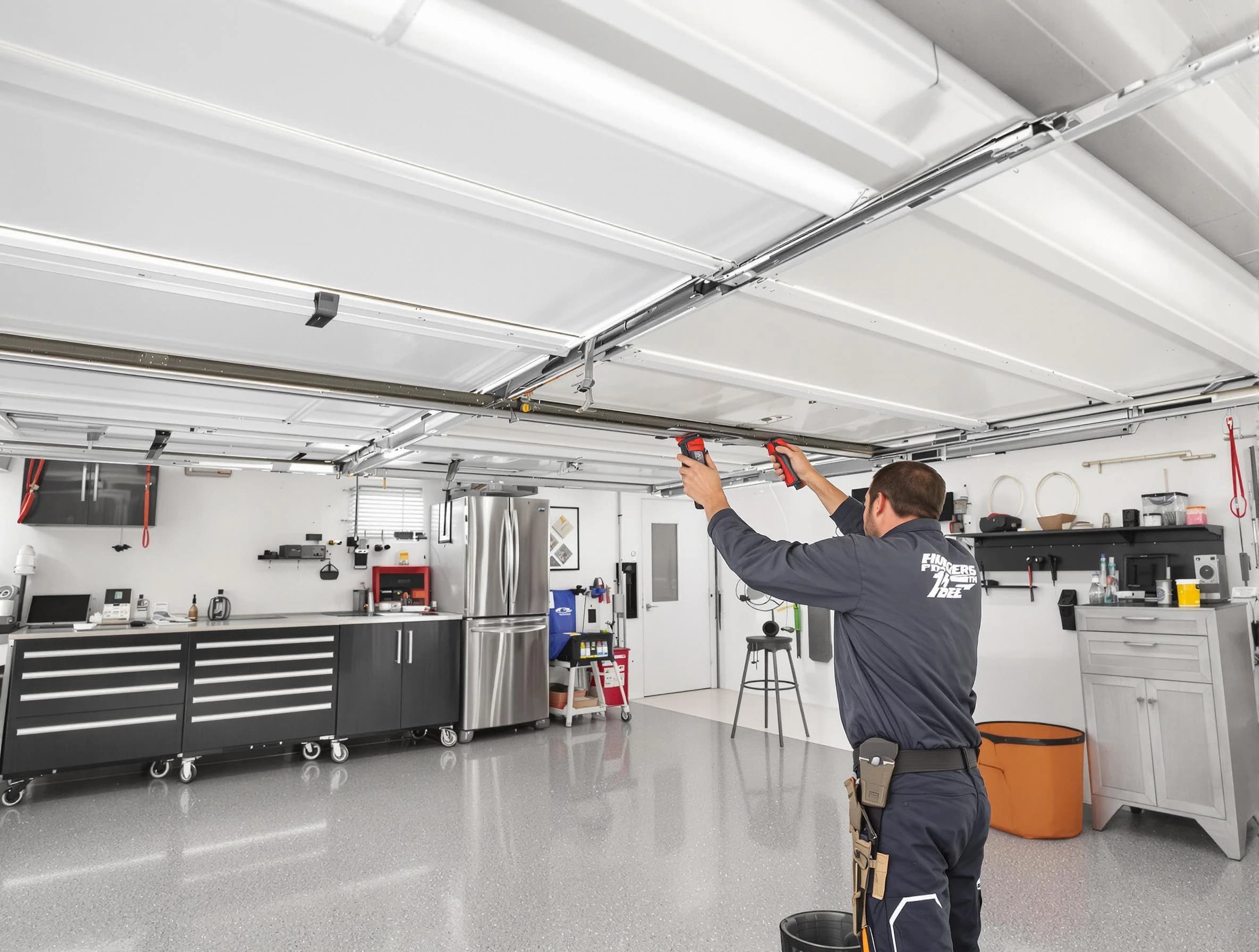 Overhead garage door repair service by Kennesaw Garage Door Repair in Kennesaw