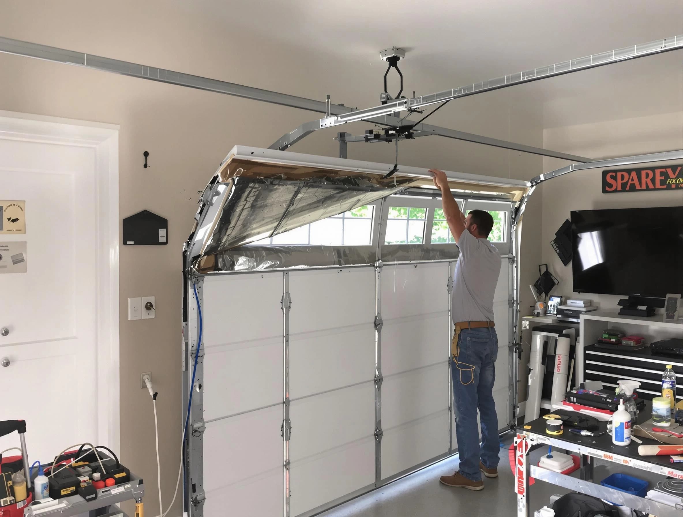 Garage door section replacement by Kennesaw Garage Door Repair in Kennesaw