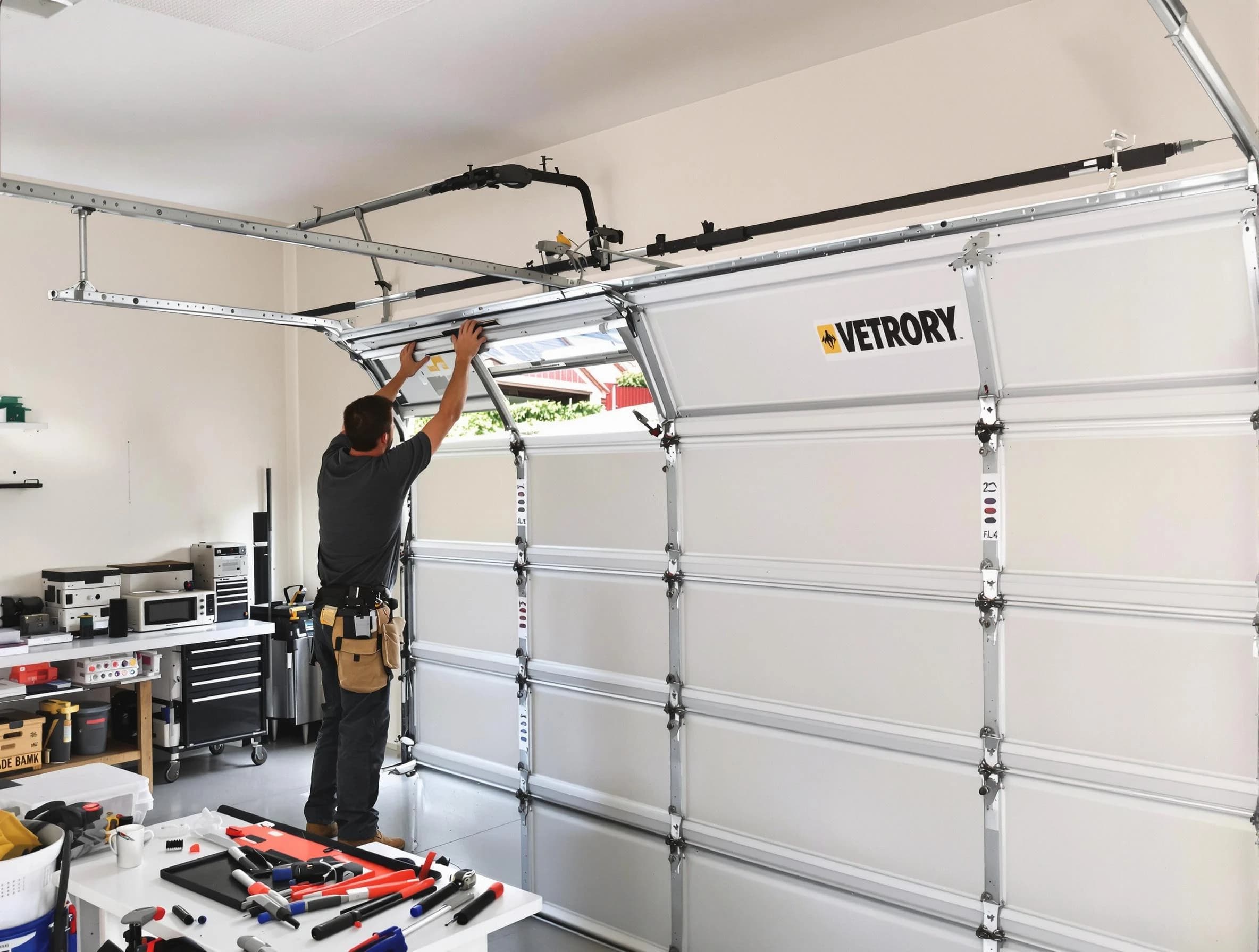 Kennesaw Garage Door Repair technician performing section replacement in Kennesaw