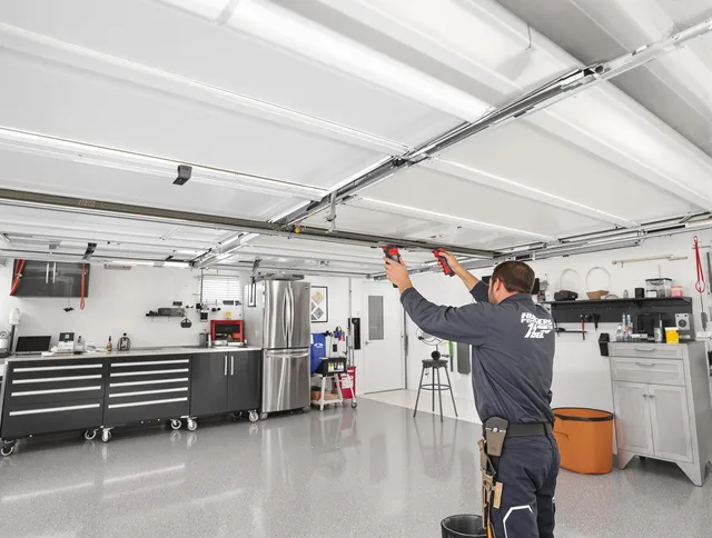 Overhead garage door repair service by Kennesaw Garage Door Repair in Kennesaw
